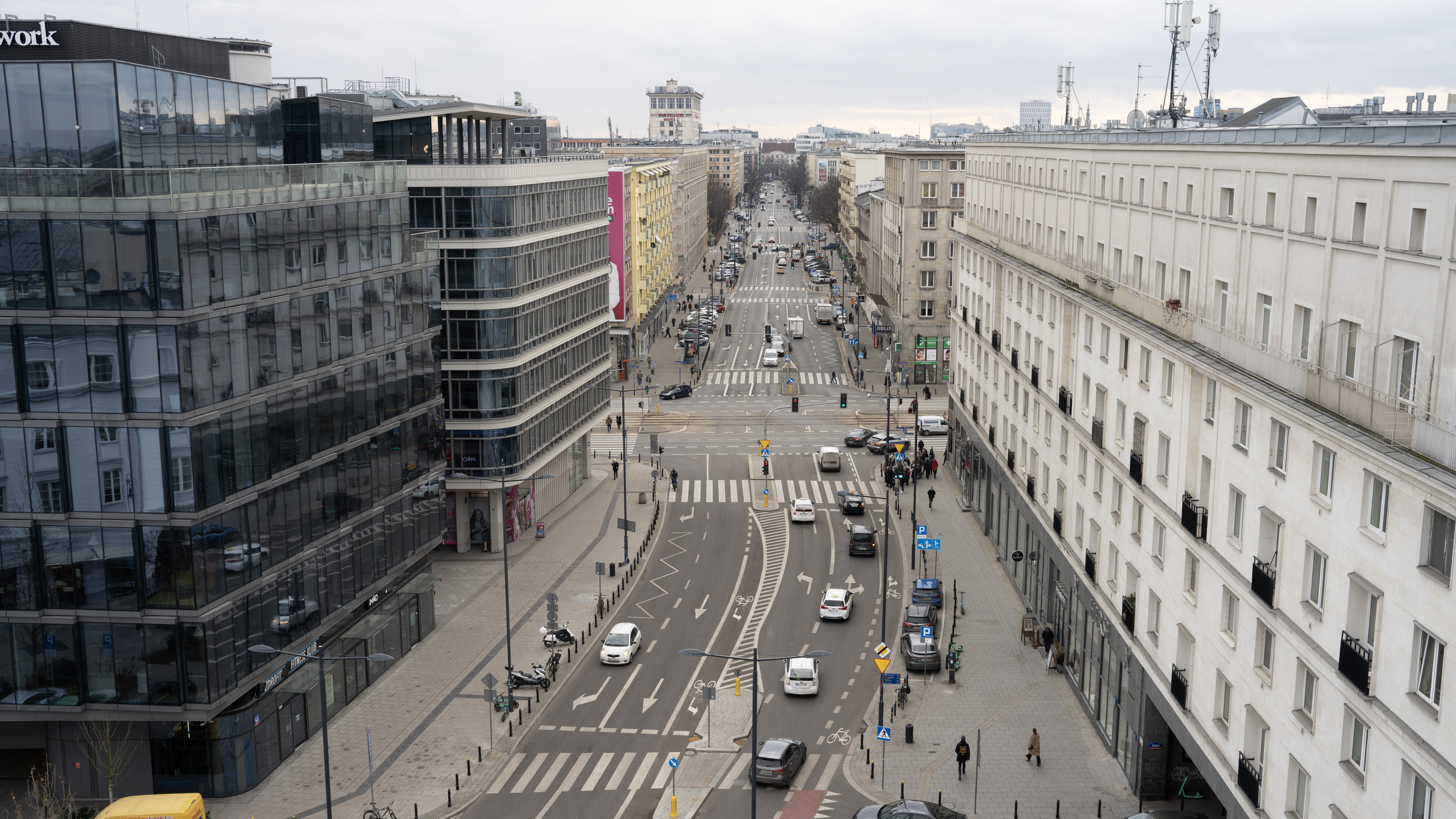 Ulica Krucza w Warszawie przed planowaną przebudową w ramach Nowego Centrum Warszawy