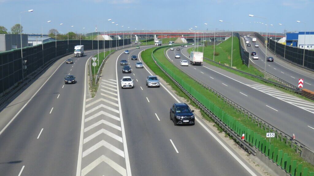 Węzeł Konotopa na autostradzie A2 przy zachodnim wjeździe do Warszawy