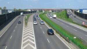Węzeł Konotopa na autostradzie A2 przy zachodnim wjeździe do Warszawy